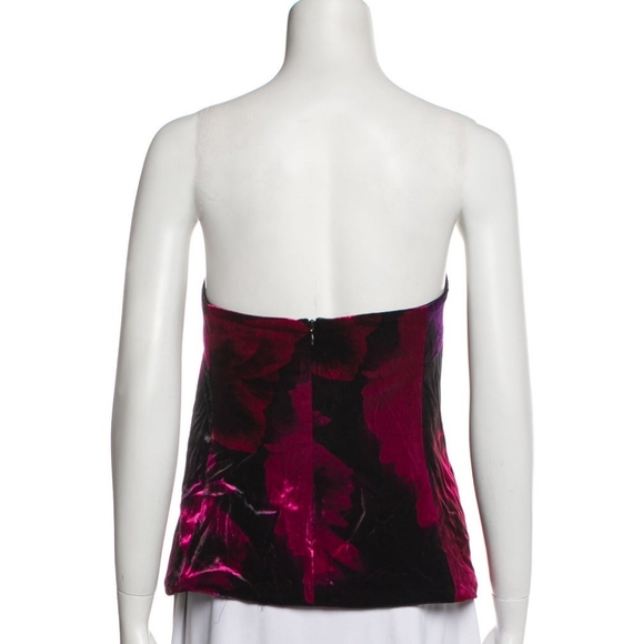 Retrofete Nat Strapless Top Corset Velvet Floral Size XL - Picture 5 of 5